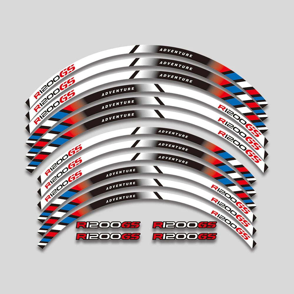 

For BMW R1200GS R 1200GS r1200 gs 19''17''motorcycle Wheels Sticker Decorative accessories Decals Rim Tire Reflective Stripe Set
