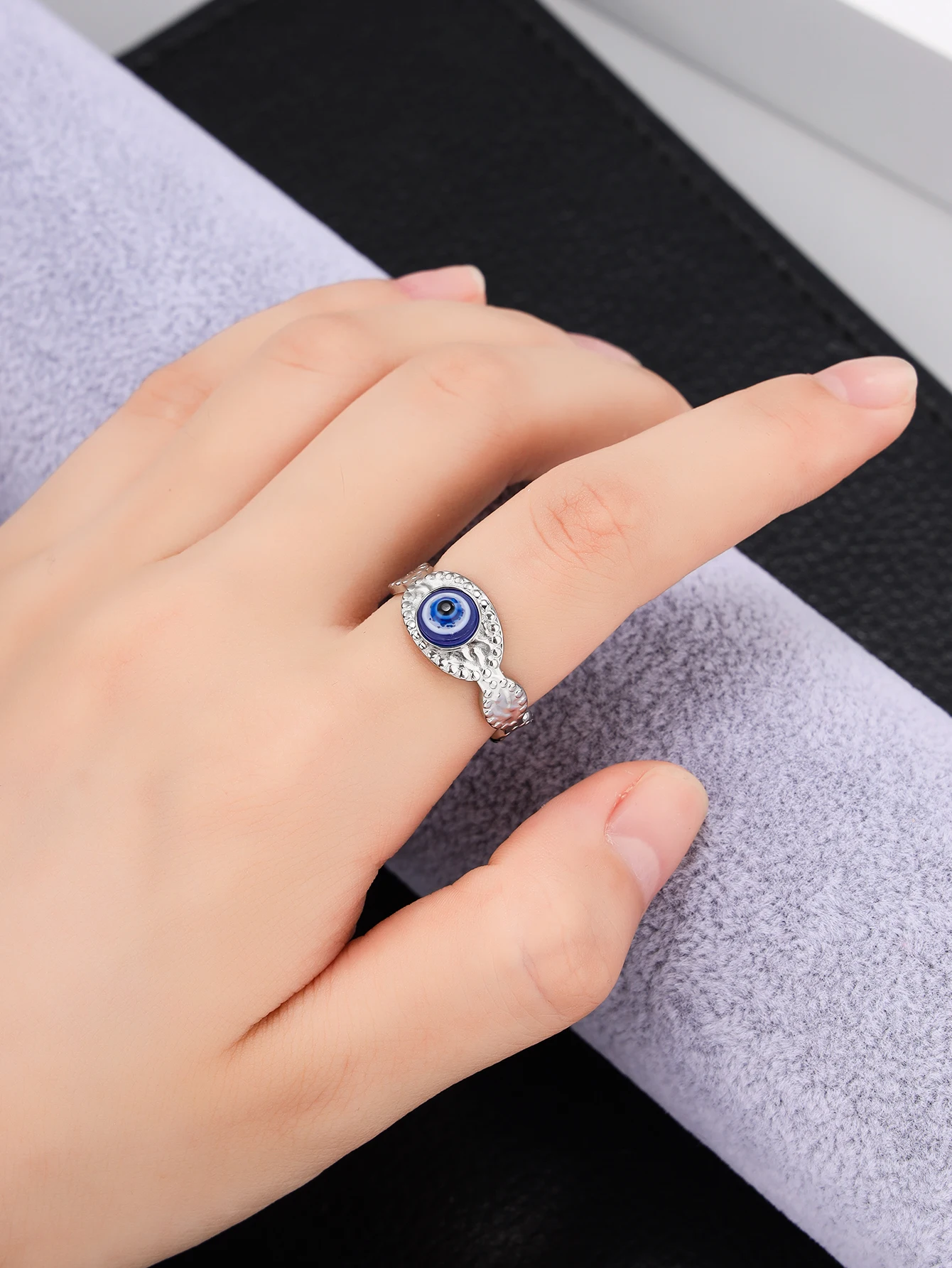 Original Design Devil's Eye Ring Blue Eye Ring Multi Style Design Flower Alloy Men's and Women's Rings
