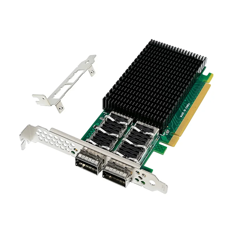 Фото Двухпортовая плата контроллера Ethernet 100GbE QSFP28 с чипом Mellanox ConnectX-5, PCIe4.0 X16, модель MCX556A-EDAT, для серверной сети RDMA IB. №1