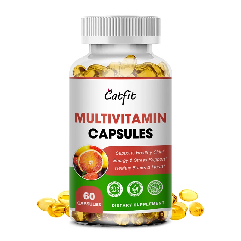 

Catfit Multi Vitamin Biotin Capsule Vitamina VA VB6 B12 VC VE Anti-alopecia Skin Beauty Heart Bone Health Care Diet Supplement