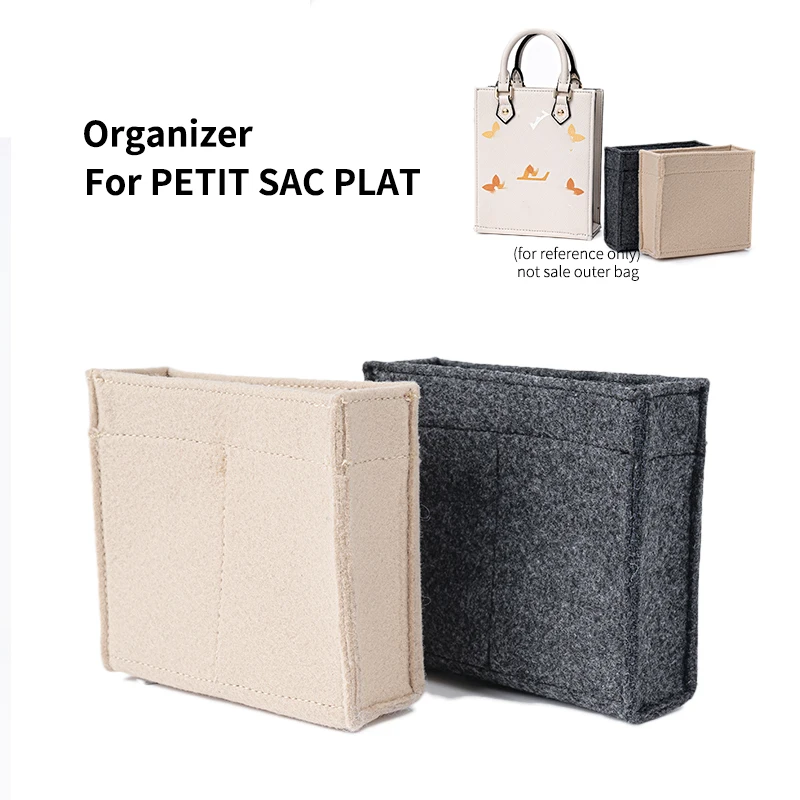 

Fits For PETIT SAC PLAT Felt Cloth Insert Bag Organizer Makeup Handbag Travel Inner Purse Portable Cosmetic Tote Base Shaper