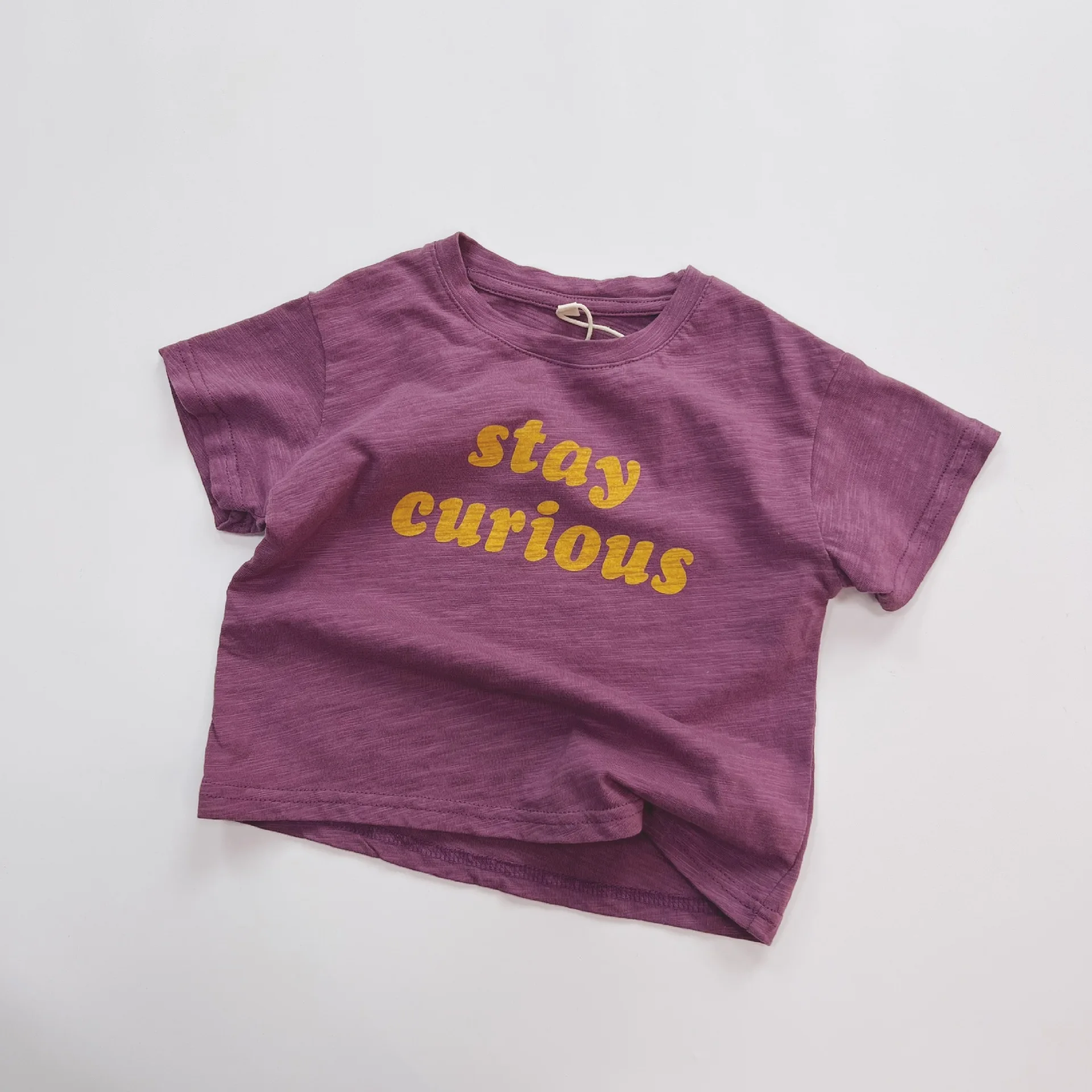 

Summer Children Costume Boy Infant Letter Print Short Sleeves T-shirt Girl Baby Cotton Casual Loose Tops Kid Fashion Simple Tees