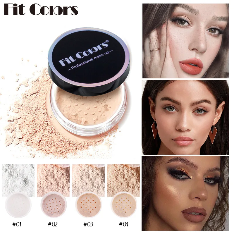 

4 Colors Smooth Loose Powder Waterproof Delicate Refreshing Skin Finish Oil Control Long Lasting Mineral Powder Face Makeup