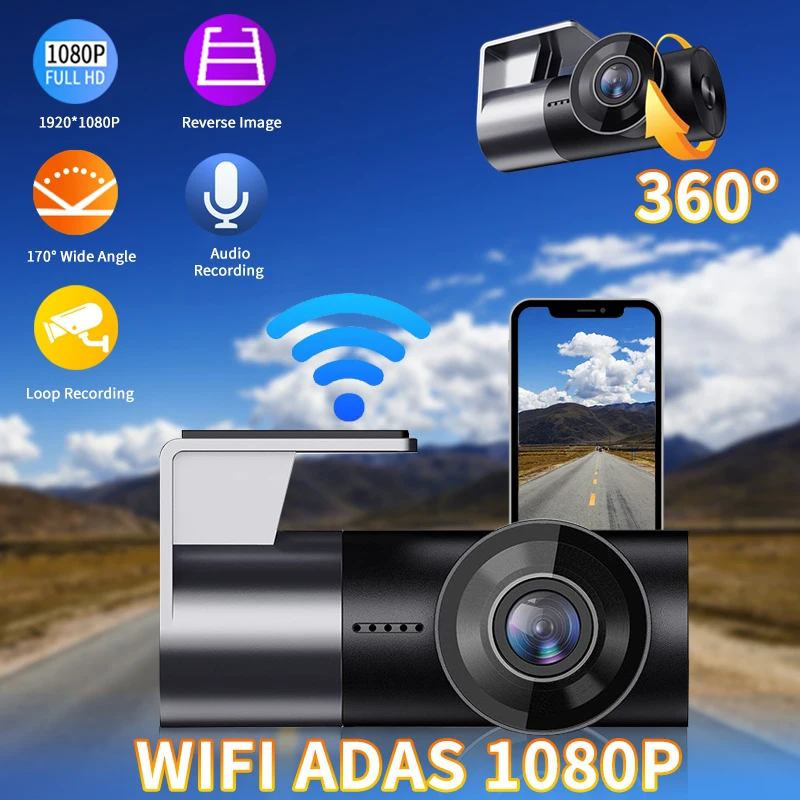 Dash Cam ADAS WIFI Full HD 1080P Super Mini Car Camera DVR Wireless Night Version G-Sensor Driving Recorder Car Camera Dashcam