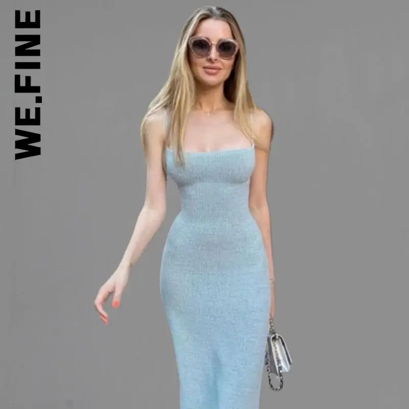 

We.Fine Fashion Sexy на бретельках без бретелек с открытой спиной на шнуровке платья для отдыха тонкое женское платье корейское Клубное платье для ж...