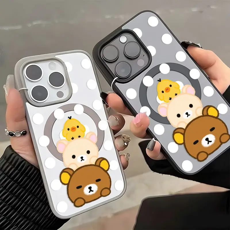 Фото Милый чехол для телефона Rilakkuma Jenga, креативный, модный, защитный, противоударный, подходит для iPhone 11, 12, 13, 14, 15, 16, 17 Pro Max №2