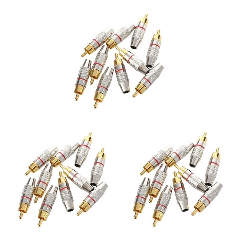 

Adapter Audio Coaxial Cable Connector RCA Plug Seamless 30 Pcs