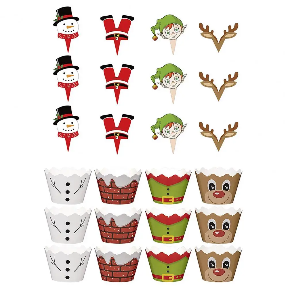 

Cute Cake Topper Waved Edge Food Grade Cupcake Liners Colorful Cupcake Liners for Making Cupcake Christmas Cupcake Topper