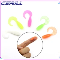 cerill 50 pcs 25mm 40mm jigging wobblers soft fishing lures swimbait volume tail worm bait silicone artificial carp bass tackle