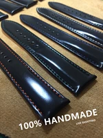 handmade luxury cowhide watch strap for men horsetail leather texture watch strap leather watch band 2221201918mm black