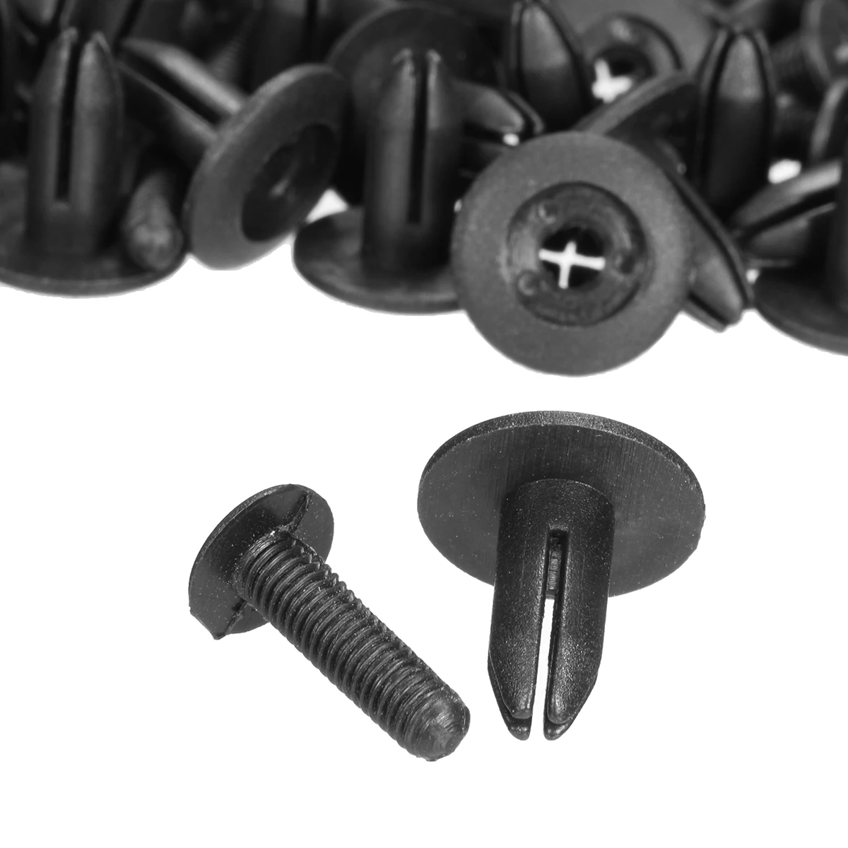 

50Pcs Universal 6mm Hole Black Plastic Auto Fasteners Rivets Clips Car Vehicle Bumper Door Panel Fender Rivet Fastener Clips