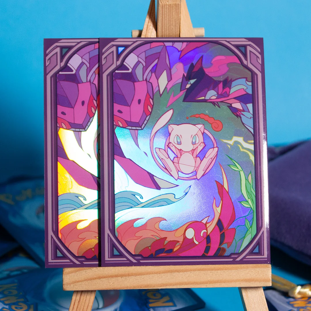 Фото 66 мм x 91 мм 64 шт./компл. Diy Ptcg Charizard Mew Card Sleeve Color Flash Ptcg Dtcg Gallantmon Защитная крышка для карт Подарочные игрушки №4