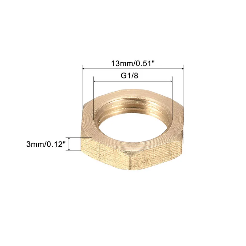 

Uxcell 2/4/10/12 шт латунный шестигранный замок гайка фитинг фланец гайка G1 G3/4 G1/2 G3/8 G1/4 G1/8 Женская резьба для сантехники