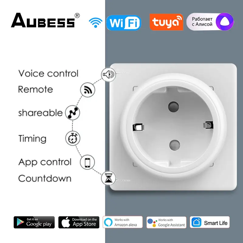 

Smart Plug WiFi Socket EU 20A Power Monitor Timing Function Tuya SmartLife APP Control Works With Alexa Google Assistant Yandex