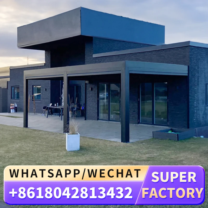 Алюминиевая беседка Gumei Китай наружная со стеклянными раздвижными дверями и