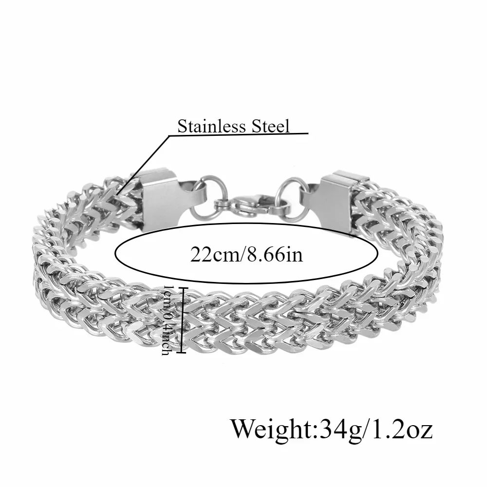 Браслет-цепочка в классическом стиле Серебристая цепочка Series 2024 широкий