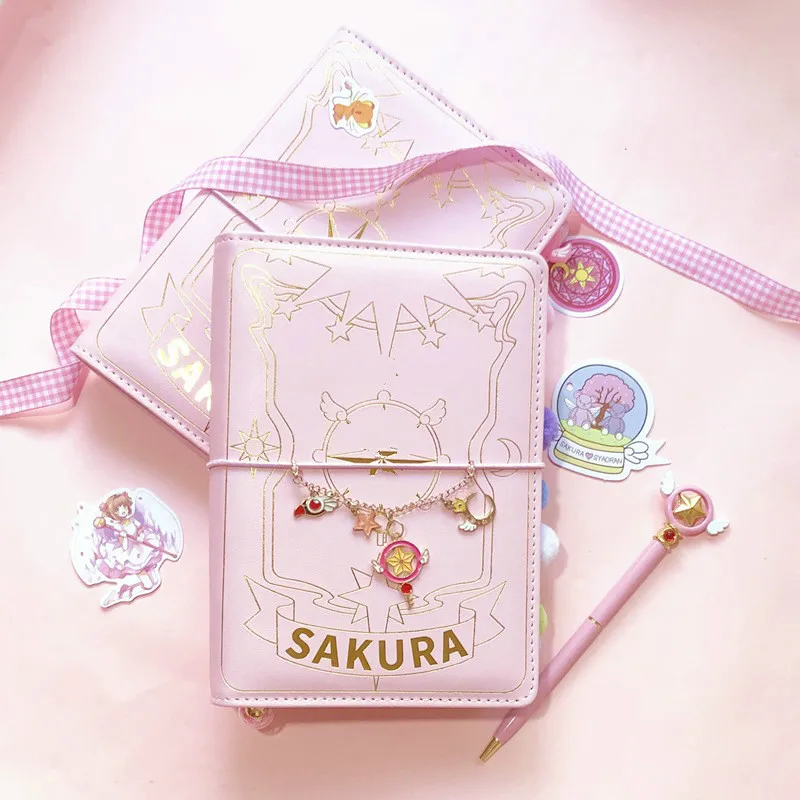 

Kawaii Japanese Sakura Loose-leaf Diary Notebook Travel Journal Handbook Spiral A6 Daily Planner Organizer Bullet Pink Journal