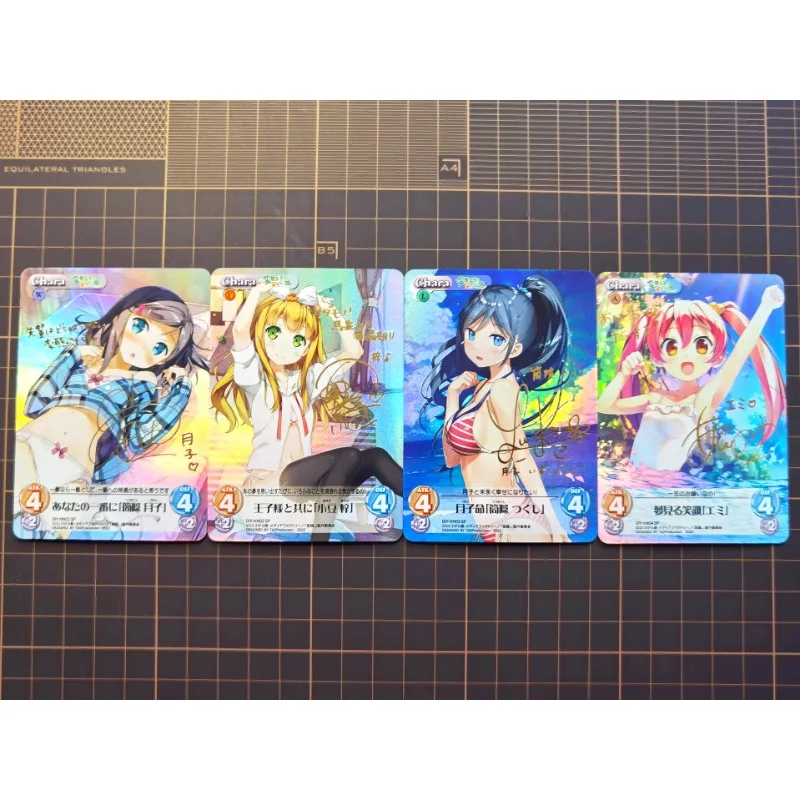 

4 шт./набор, аниме «HENTAI» Золотая бирка, карта, брикет, Azuki Azusa, коллекционная игрушка для мальчиков, подарок