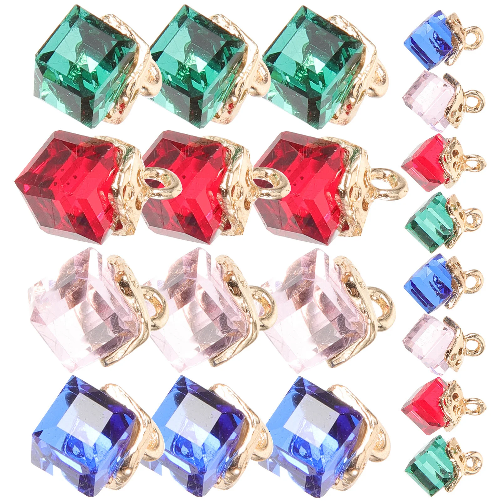 Accessories Multi-use Crystal Charms Decorative Dangle Pendants Bracelet Making Supplies Bulk Jewelry Crafting Cubic Necklaces