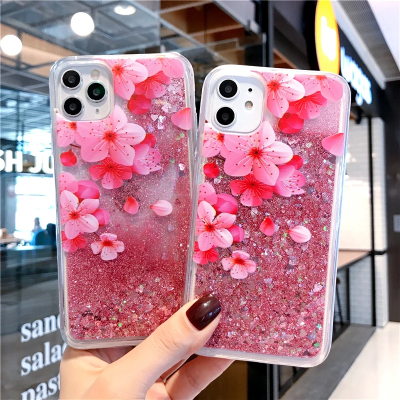 

Peach Quicksand Glitter Phone Case for Redmi Note 4 5 6 7 8 9 10 Pro 10lite Redmi 4X 6 6A 7 Y3 7A 8 8A 9prime 9C 9A