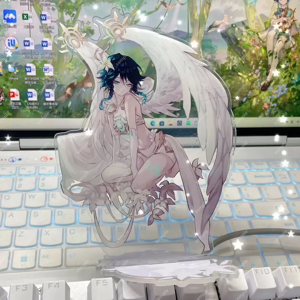 Аниме Genshin Impact Venti Косплей изысканный акриловый стоячий знак Выпускной Декор