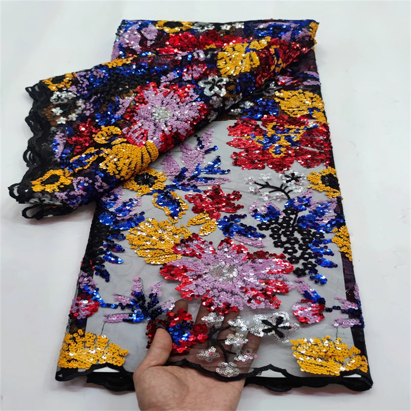 

Знакомые африканские кружевные ткани с блестками, высокое качество, Женская французская Тюлевая кружевная ткань для платья YY811508