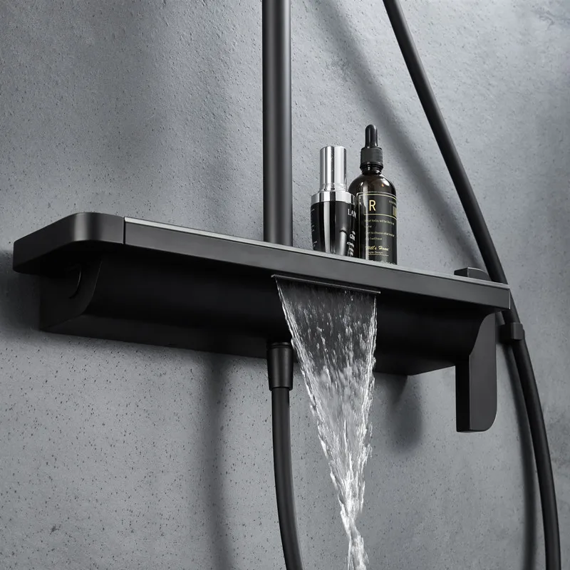 Новинка Набор смесителей для ванны и душа с полкой батов смесители из твердой