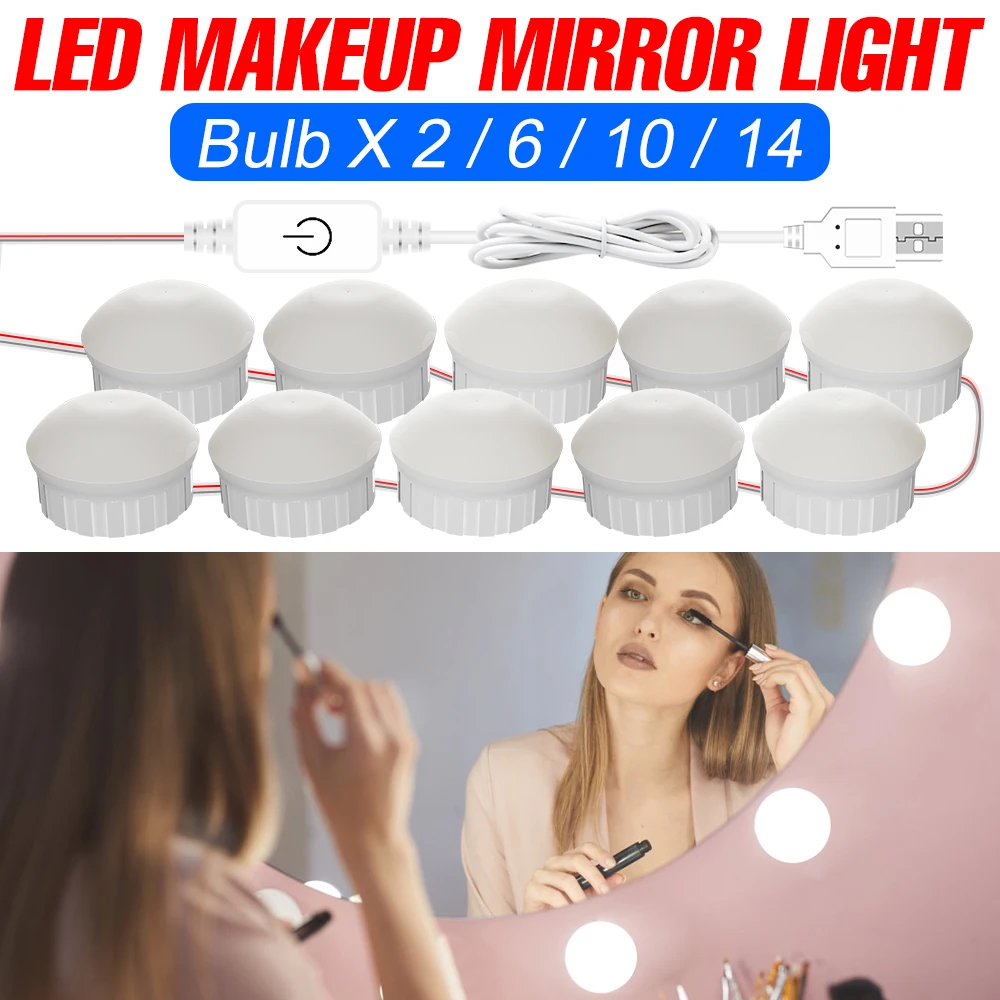 

LED Mirror Light Makeup Table Lamp USB Bathroom Vanity Light For Bedroom Dressing Room Mirror Decoration Dimmable LED Wall Lamp