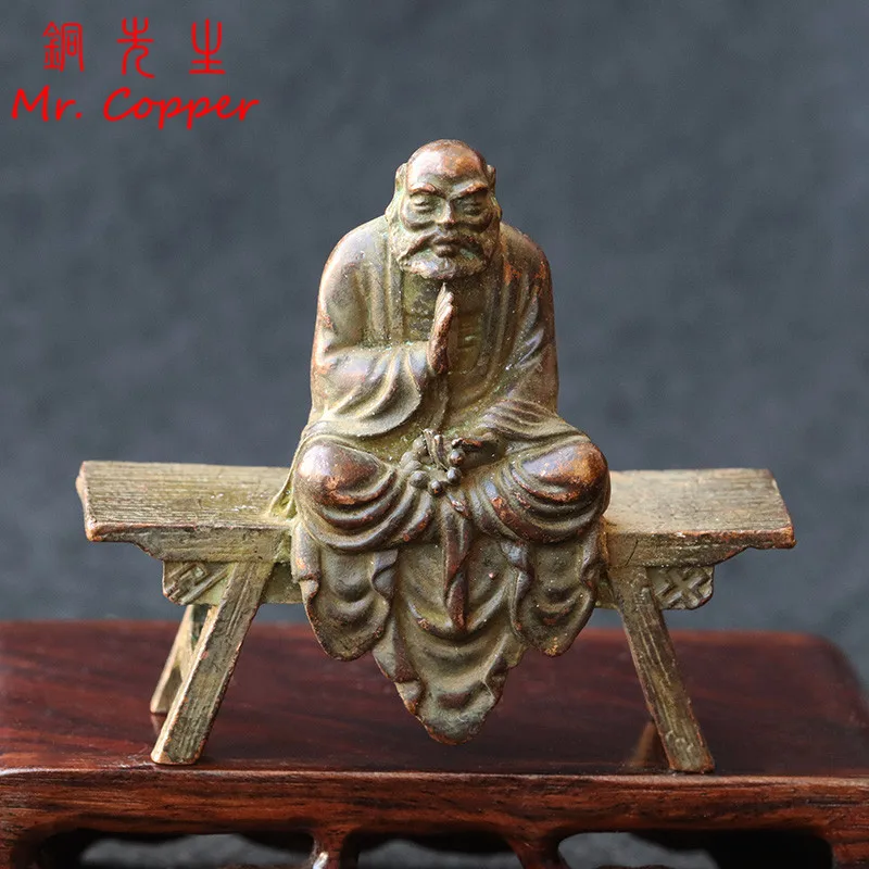 Античная Медная скамейка Dharma статуя Патриарха настольное украшение статуэтка
