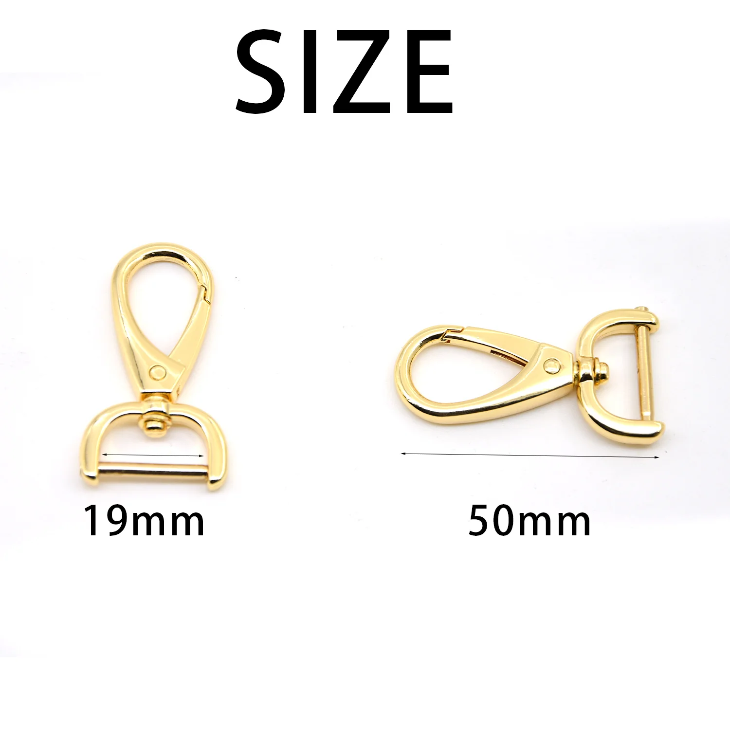 Застежка-карабин для кожевенного ремесла D-образные кольца 2 шт.