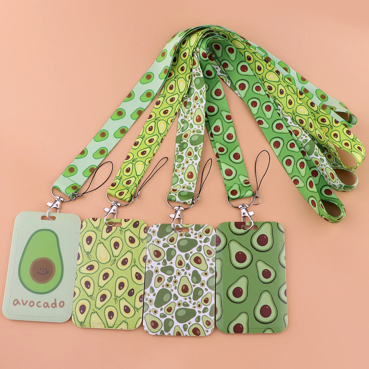 

Summer Fruit Avocado Green Lanyard for Keys Keychain Credential Holder Keyring Mobile Phone Charm Accessories Gifts