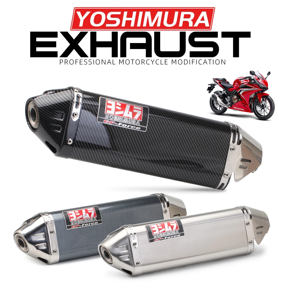 

Universal 51mm Inlet Motorcycle Yoshimura R77 Exhaust Muffler for FZ1 R6 R15 R3 ZX6R ZX10 Z900 CBR1000 GSXR1000 MT07