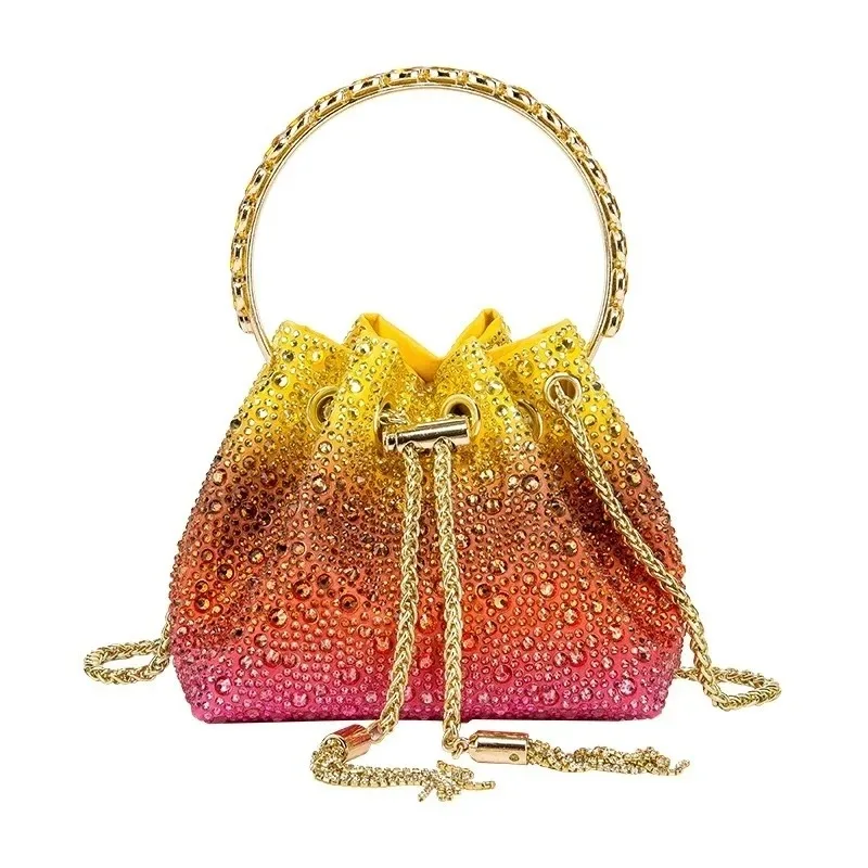 

2023 women bags Rhinestones Evening clutch Bag Purses handbag luxury Designer shoulder bag Shiny Crystal Clutch bucket bag