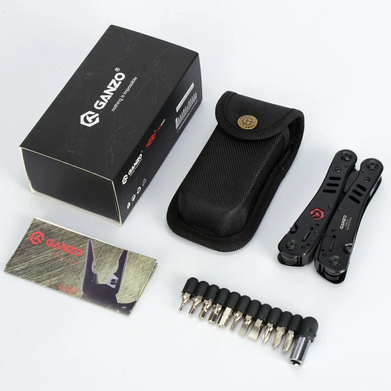 

GANZO 302B 15 в 1, многофункциональные ножи, складные плоскогубцы, инструменты для кемпинга, выживания, EDC, многофункциональные карманные ножи, стальные