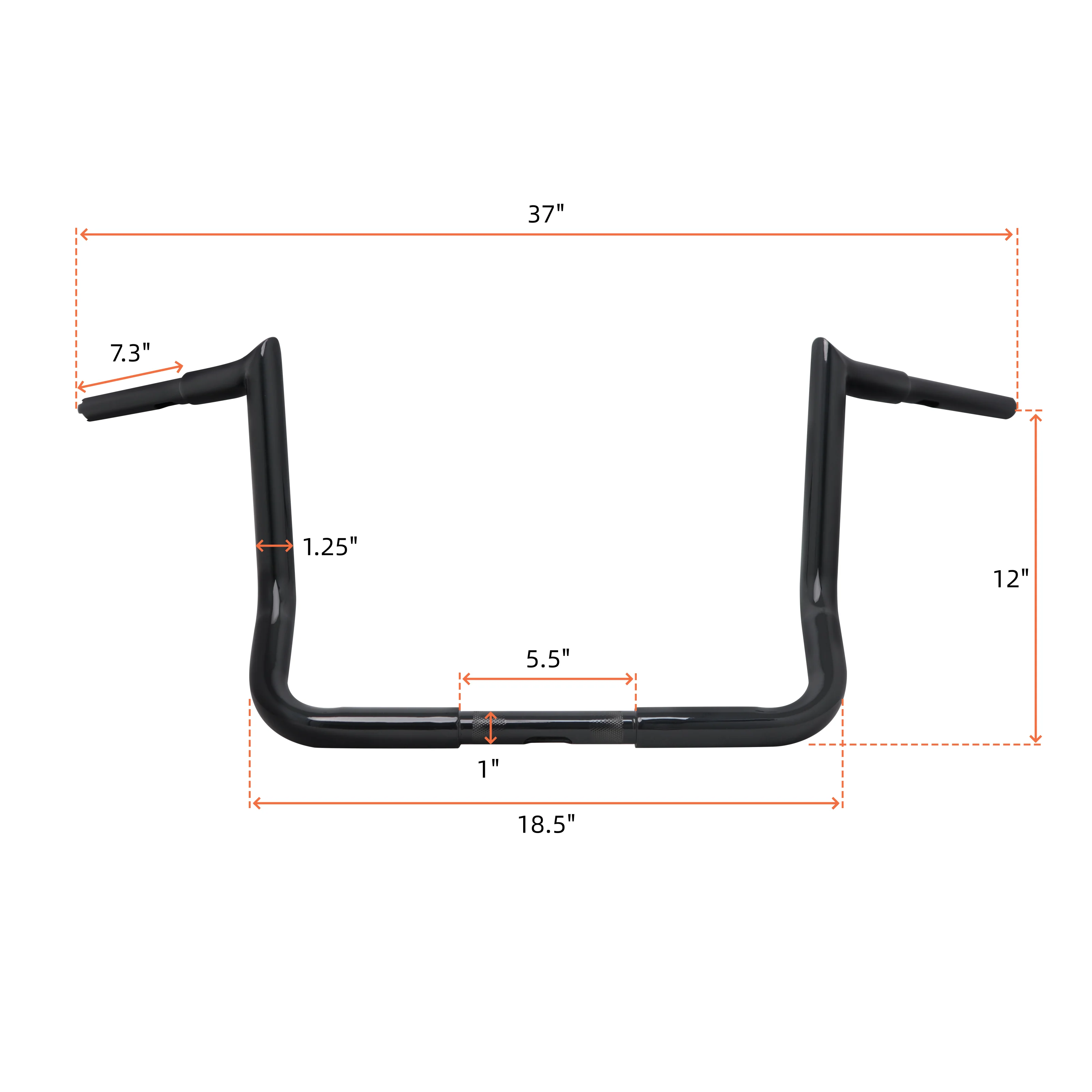 

GZICMA Street Glide мотоциклетный руль 10/12/14/16 "Rise 1,25 дюйма Fat Black для Harley Touring 1986-2023 Electra Glide CVO