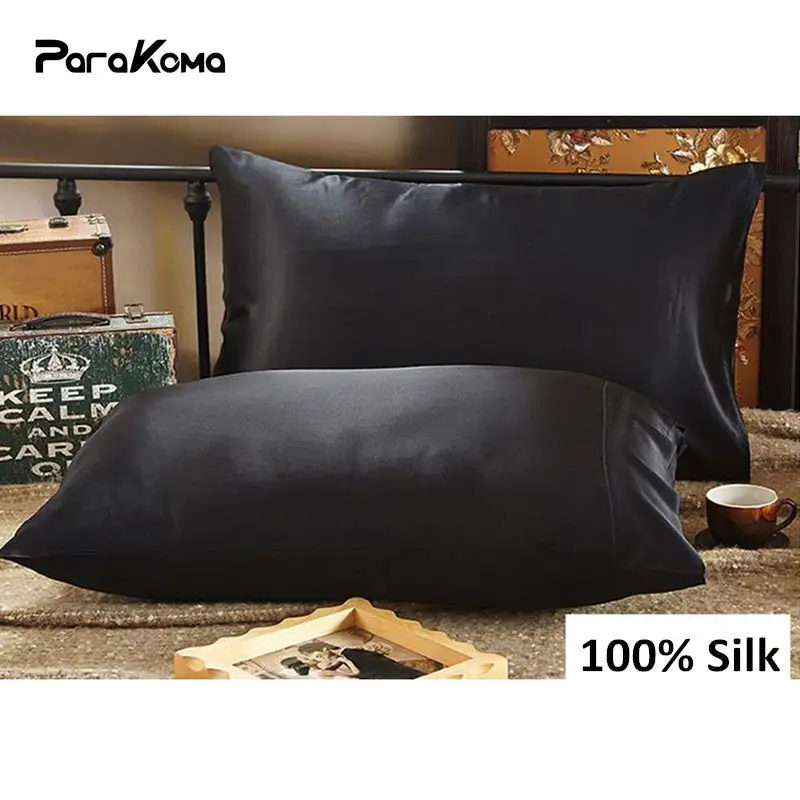 

1PC 100% Mulberry Silk Pillow Case Pillow Cover Soft Smooth Pillow Sham Stardend Queen King Size Satin Pillowcase