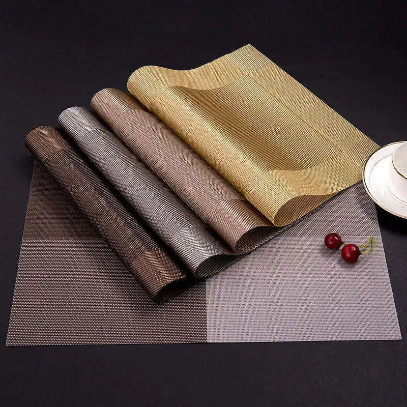 

Kitchen Home Placemat Cross Weave Woven Non-Slip Insulation Placemat Washable Table Mats