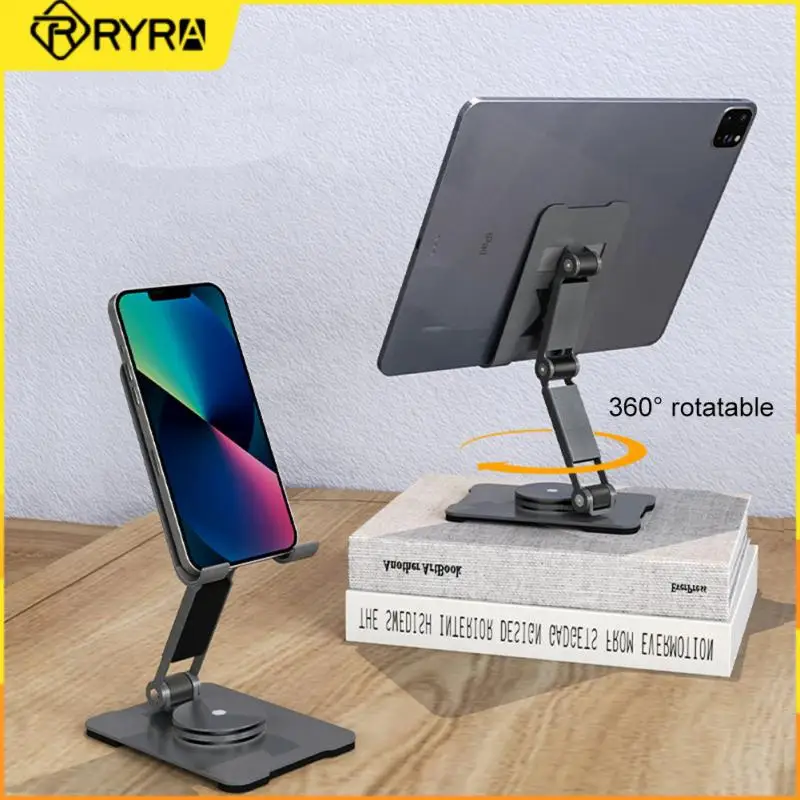 

RYRA Rotatable dual-axis desktop bracket aluminum alloy multifunctional folding mobile phone lazy bracket 360° stepless rotation
