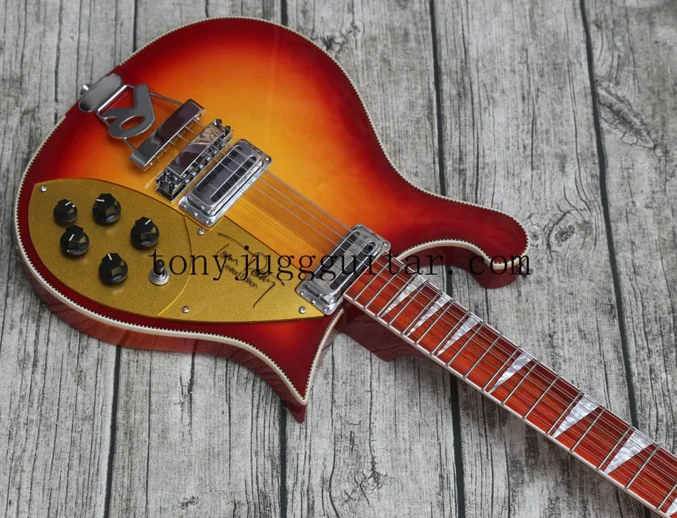 

Neck Thru Body RIC 660 12 String Cherry Sunburst Fire Glo Tom Petty Electric Guitar, Gloss Varnish Red Fingerboard,Free Shipping