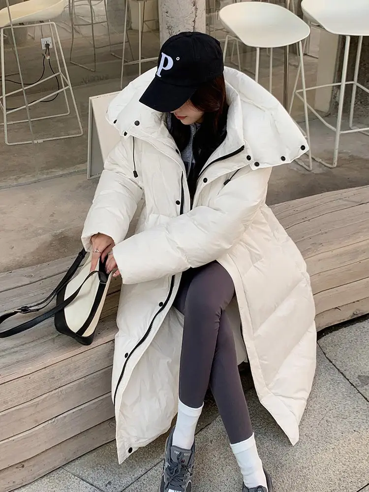 MEILLY DOLPHIN New Solid X-Long Straight Winter Coat Women Parkas Clothes Casual Hooded Warm Winter Jacket Female Outerwear
