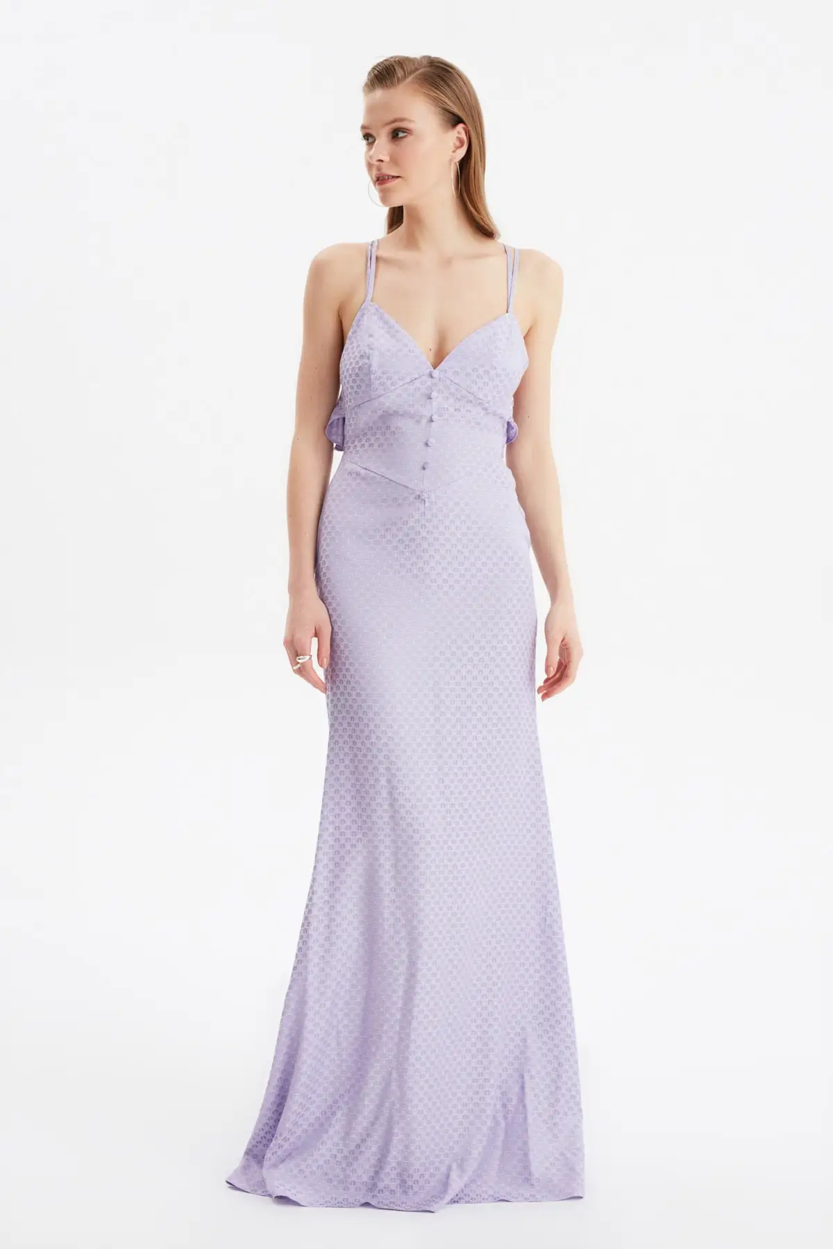 

Trendyol Jacquard Satin Evening & Prom Gown TPRSS21AE0306