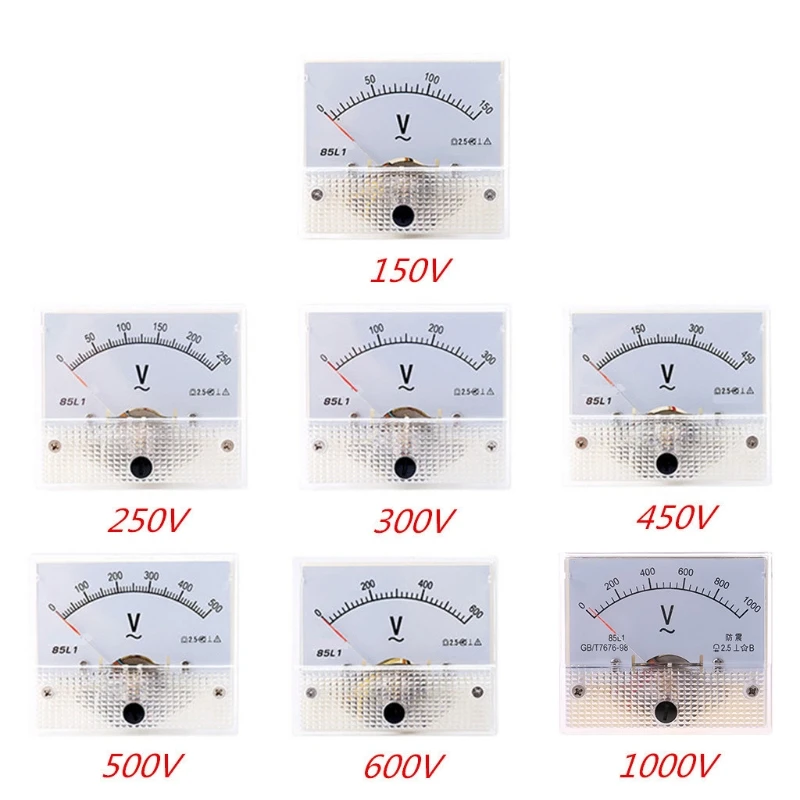 

5 Стандартный вольтметр, Аналоговый вольтметр, панельный указатель, измеритель напряжения 0-150 в 250 в 300 в 450 в 500 в 600 в 1000 в