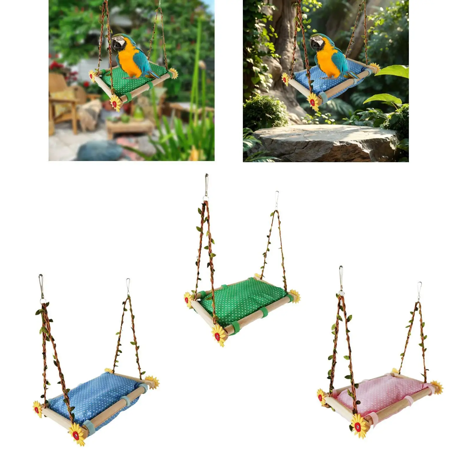 Клетка для попугая гамак игровой стенд деревянные аксессуары игрушка упражнений