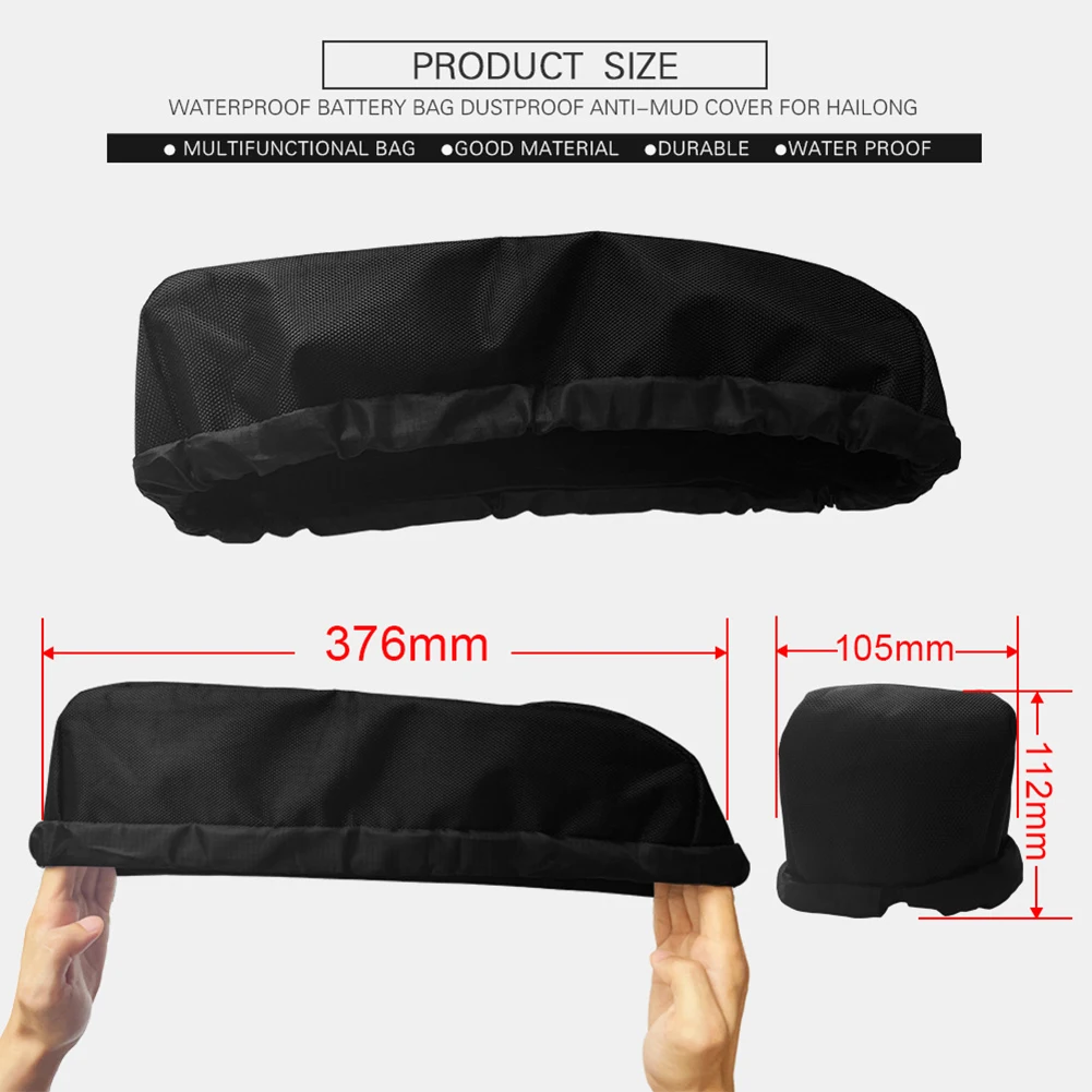 

Rain Cover Battery Box Bag Components Easy To Use Replacement Tarp WaterProof 376x105x112mm Anti-mud Protected Black