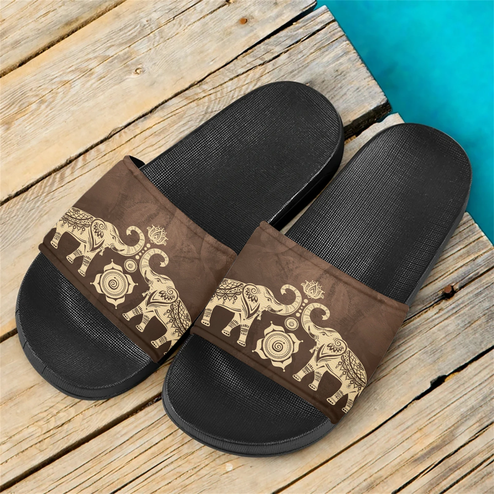 

Сандалии женские на плоской подошве, Нескользящие босоножки в богемном стиле, дизайнерские тапочки для душа, мягкая подошва, сланцы