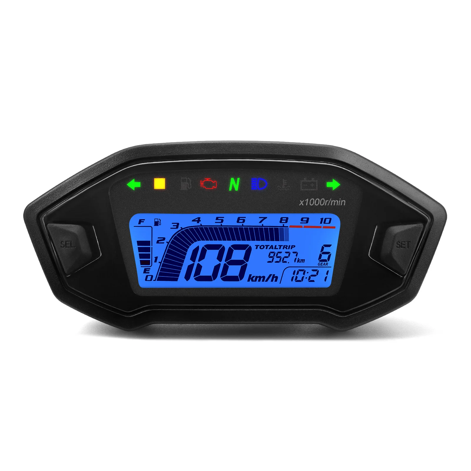 

Универсальный мотоциклетный цифровой спидометр, тахометр, приборная панель, 10000 об/мин, приборная панель, измерительный светодиодный дисплей для 1,2,4 цилиндра