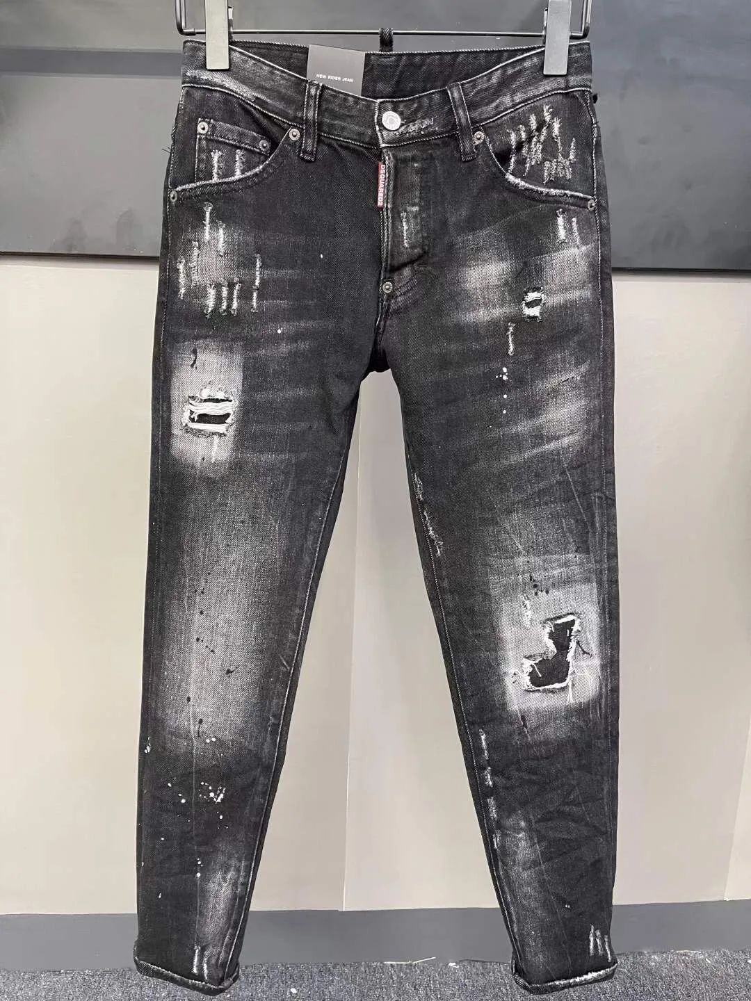 

Брендовая мужская уличная одежда Dsquared2, повседневные черные штаны для бега, брюки-карго в стиле пэчворк, мужские джинсы
