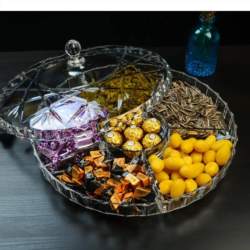 Европейский стиль пластиковая коробка для сушеных фруктов шесть ячеек с крышкой