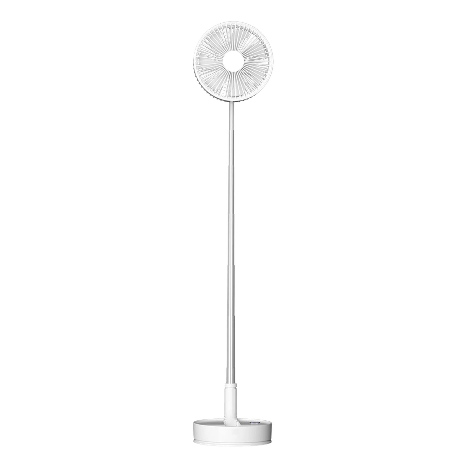 

Folding Floor Desk Fan Stand Fan With Remote Control Adjustable Height 4 Speeds Adjustable With 7200 MAh Rechargeable Battery