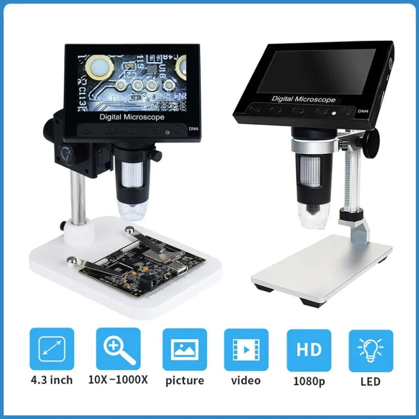 1000X USB цифровой микроскоп 4 3-дюймовый электронный ЖК-дисплей паяльный телефон